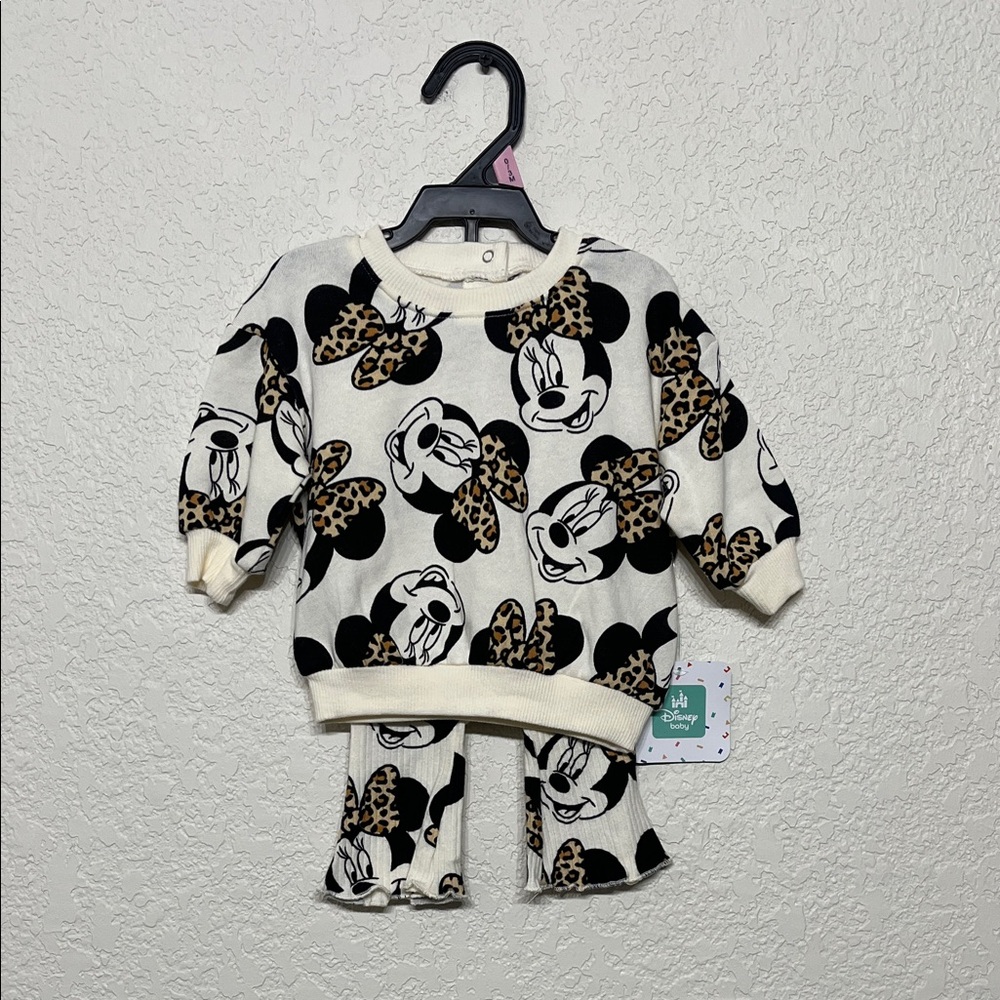Disney Black and Cream Minnie Mouse 0/3 Months Baby Girls set